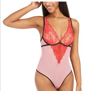 INC International Concepts Pink and Red Lace Chemise